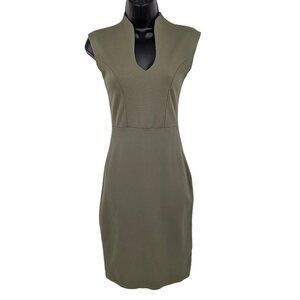 Sleeveless Sheath Midi Dress Bodycon Soft Tailored Minimalist Corpcore Size S